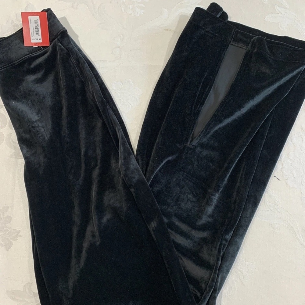 SPANX Black Velvet Split Leg Pants